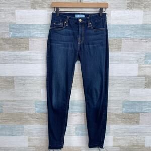 7 For All Mankind B(air) Stretch Skinny Ankle Jeans Dark Wash Mid Rise Womens 25